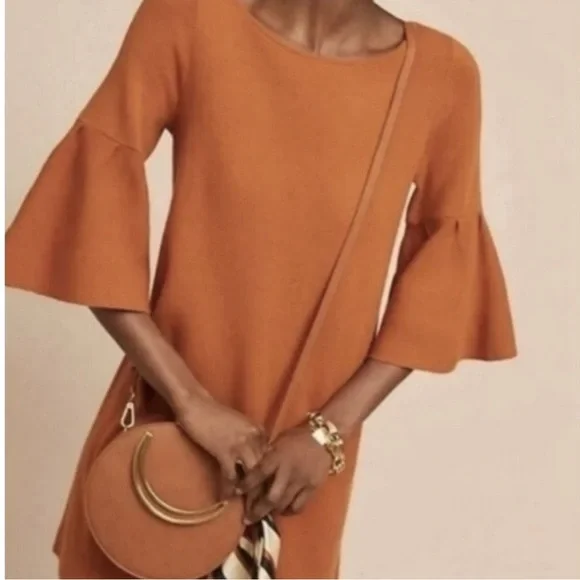 Moth by Anthropologie Chester Sweater Knit Bell Sleeve Tunic Dress - Picture 2 of 7